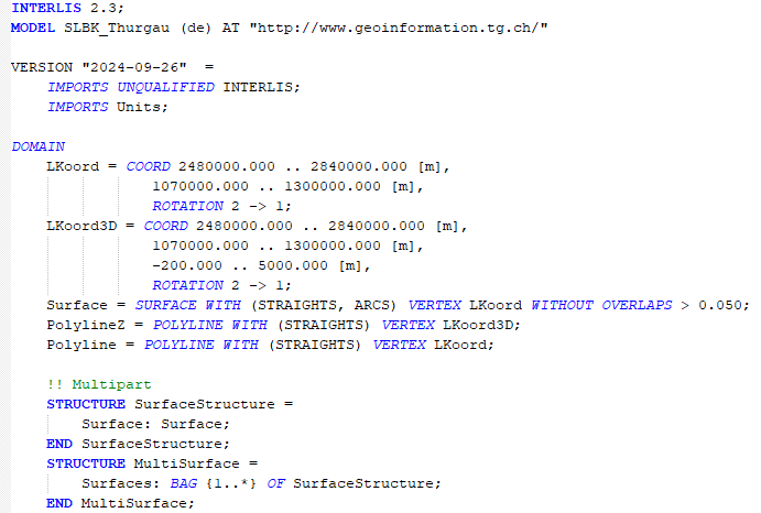 Datenmodell in INTERLIS