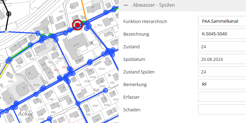 Erfassung Spülen Kanalisation