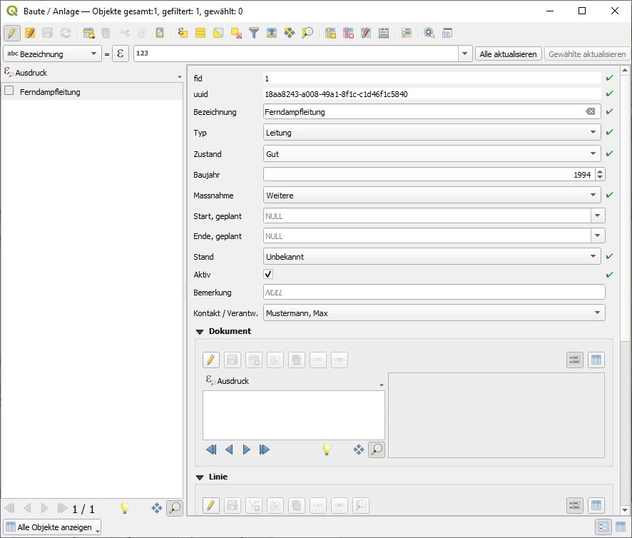 Benutzeroberfläche GIS-Fachschale