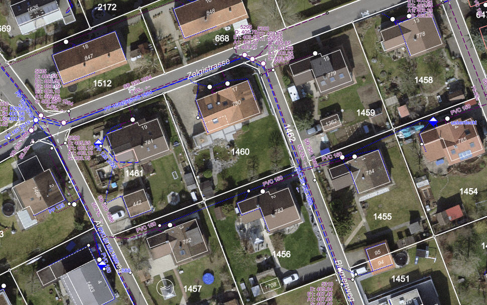 Bestimmung der überbauten Flächen pro Liegenschaft