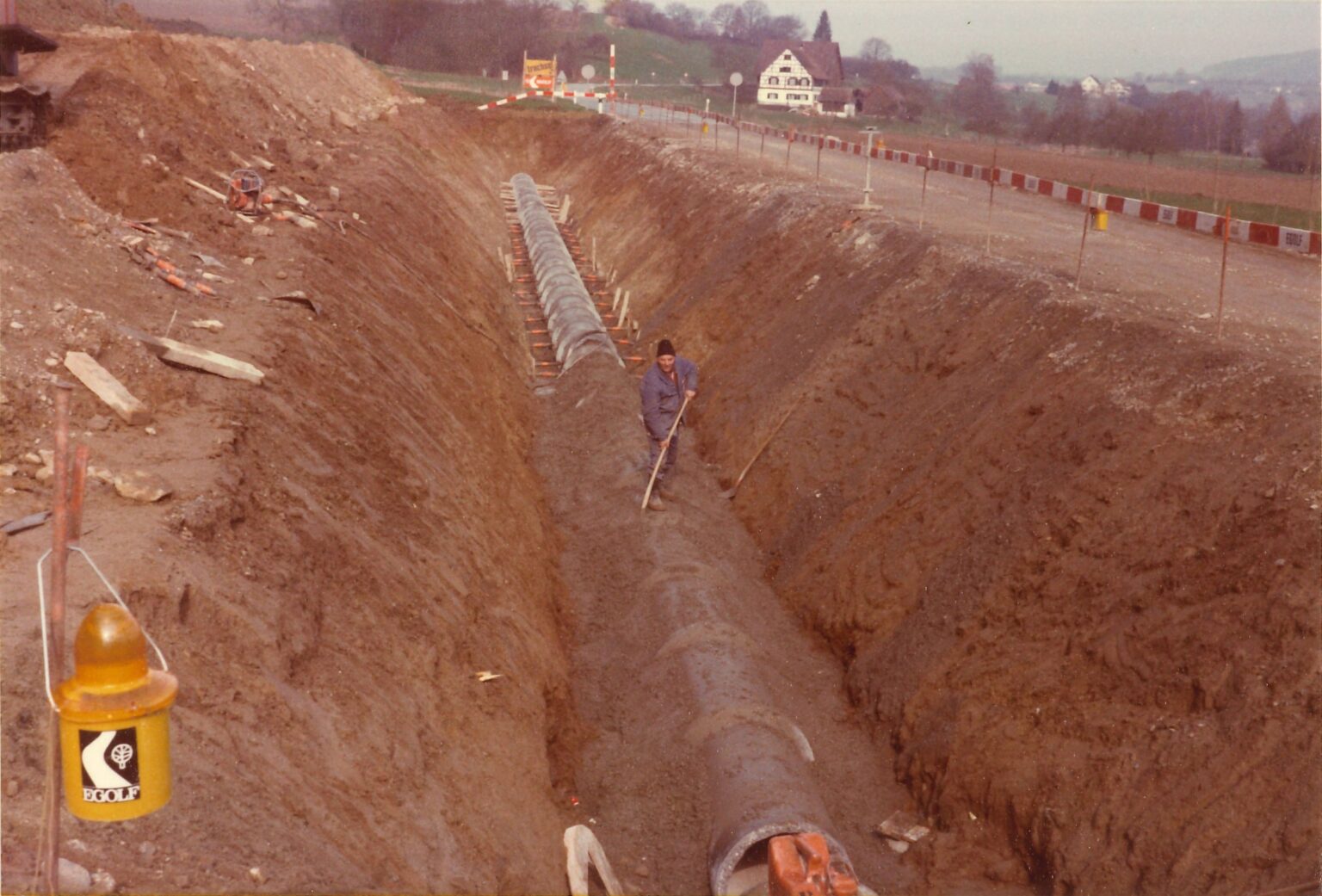 1979, Bleichi - Rheinklingen, Ausbau Staatsstrasse